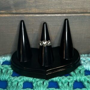 Sterling Silver Triple Heart Ring